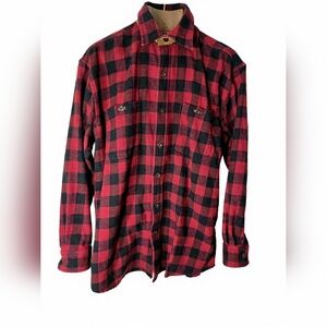 Orvis Men's Red and Black Plaid Grunge Revival Cabincore Shirt